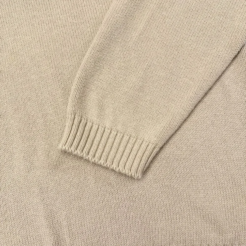 Vintage LL Bean Sweater Mens Size XL Tall Tan V Neck Pullover Knit Casual‎